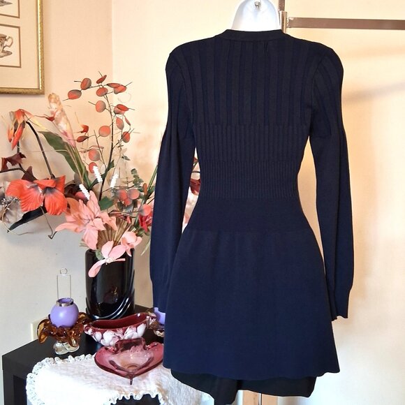 NWT Woman's Navy Blue Cardigan Knit Lightweight Ladies Sweater Outerwear - Picture 8 of 9